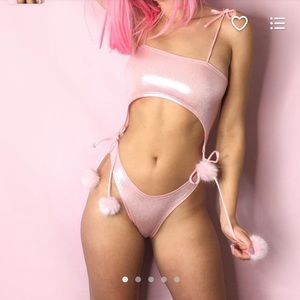 Glitter Romance Pink Metallic Bodysuit